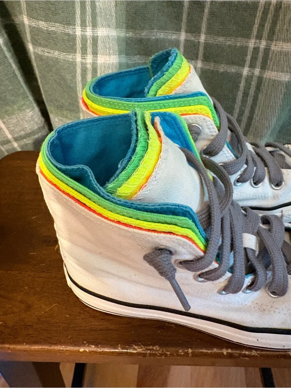 Converse stacked four layer neon body all star high top sneakers 7 - Picture 2 of 11